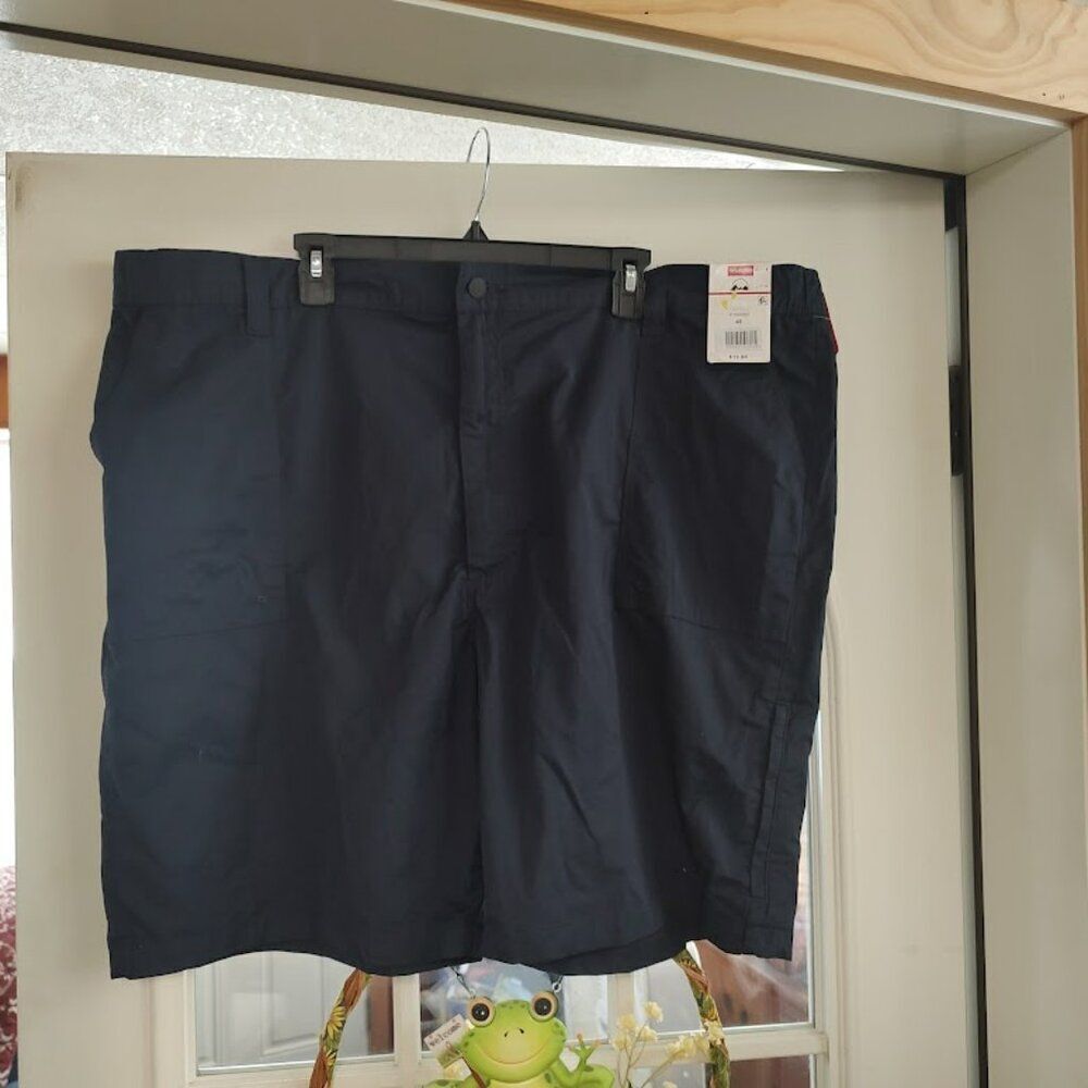 New Wrangler Relaxed Fit Navy Blue Classic Flex Waist Shorts Men's 48